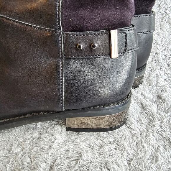 Cole Haan Women's‎ Adler Leather Suede Tall Pull On Riding Boots Size 7.5B Black - Picture 3 of 8